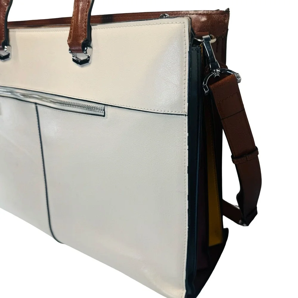 Bostanten Leather Laptop‎ Tote Briefcase Work Bag Multi Compartment Shoulder Bag